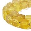 Natural Yellow Fluorite Beads Strands G-G053-B07-01-4