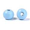 Spray Painted Round Natural Schima Wood Beads WOOD-A018-8mm-18-2