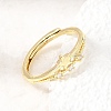 Brass Micro Pave Clear Cubic Zirconia Finger Rings for Women CU-CBAE7DF-12G-02-1
