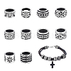 10Pcs 10 Styles 316 Surgical Stainless Steel Large Hole Beads STAS-UN0061-40-1