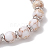 Sea Shell & Synthetic Turquoise Assembled Beads Stretch Bracelets for Men Women BJEW-JB12125-02-4