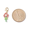 Glass Seed Beaded Flower Pendant Decorations HJEW-JM00729-3