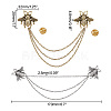 2Pcs 2 Colors Double Bee Hanging Chain Brooch JEWB-GO0001-01-2