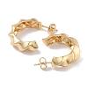 Brass Twist Half Round Stud Earrings EJEW-M239-04G-2