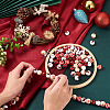 Beadthoven 100Pcs 5 Style Christmas Themed Dyed Natural Wooden Beads WOOD-BT0001-07-13