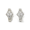 Brass Micro Pave Clear Cubic Zirconia Fold Over Clasps KK-C107-11P-1