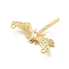 Brass Pave Clear & Jet Cubic Zirconia Connector Charms KK-H434-07G-3