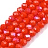 Electroplate Opaque Solid Color Glass Beads Strands EGLA-A044-P4mm-L03-1