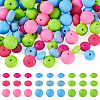90Pcs 9 Styles Round Silicone Focal Beads SIL-TA0003-56-1