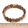 Dyed & Heated Natural Agate Oval Beaded Stretch Bracelet G-E010-01-34-3