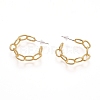 (Jewelry Parties Factory Sale)Semicircular Brass Textured Cable Chain Stud Earrings EJEW-E196-05G-2