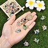 10Pcs 5 Colors Alloy Rhinestone Pendants FIND-YW0011-54-3