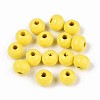 Spray Painted Round Natural Schima Wood Beads WOOD-A018-6mm-04-1