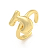 Brass Letter Open Cuff Rings for Women RJEW-G313-01J-G-1