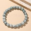 Natural Green Spot Jasper Bead Stretch Bracelets BJEW-K212-B-017-7