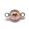 Rack Plating Brass Magnetic Clasps with Loops LS-KK-F801-02A-RG-2