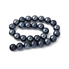 Electroplate Round Pearlized Glass Pearl Beads Strands EGLA-U002-01A-2