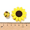 23Pcs Sunflower & Round Silicone Focal Beads SIL-L005-01D-4