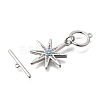 Brass Pave Cubic Zirconia Toggle Clasps KK-N289-09P-3