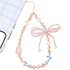 1Pc Bowknot Synthetic Quartz Bead Mobile Straps AJEW-BM0001-48A-1