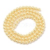 Electroplated Shell Pearl Beads Strands BSHE-G041-4mm-01-2
