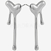 1 Pair Stylish Heart Tassel 304 Stainless Steel Stud Earrings for Women WI4512-1-1