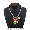 Chinese Style Alloy & Resin Flower Pendant Round Nylon Cord Necklaces FS-WG46599-02-1