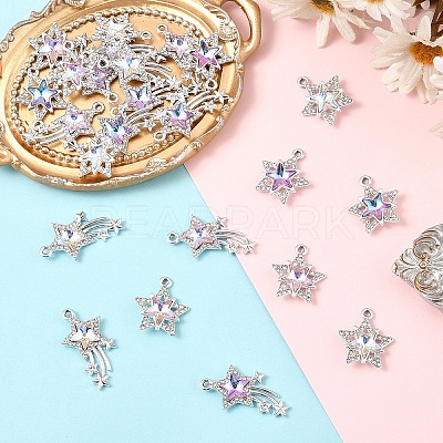 10Pcs Glass Pendants GLAA-YW0004-64B-01-1