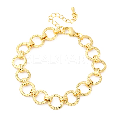 Brass Ring Chain Link  Bracelets for Women Men LS-BJEW-K273-16G-1
