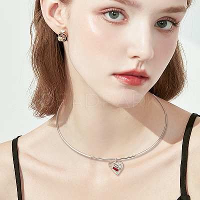 Stainless Steel Choker Rigid Necklace Making NJEW-WH0021-76-1