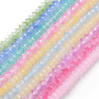 Transparent Glass Beads Strands LAMP-H061-01C-1