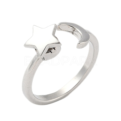 Brass Rotating Cuff Rings for Women RJEW-C132-02P-1