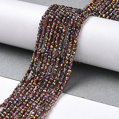Transparent Electroplate Glass Beads Strands GLAA-H021-01A-HP05-1