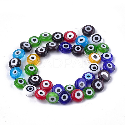 Handmade Evil Eye Lampwork Beads Strands LS-LAMP-L058-8mm-1