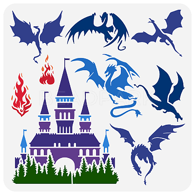 PET Hollow Out Drawing Painting Stencils DIY-WH0391-0581-1
