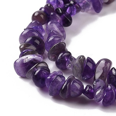 Natural Amethyst Chip Bead Strands G-M205-58-1