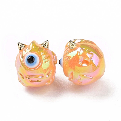 UV Plating Rainbow Iridescent Acrylic Beads OACR-A018-03-1