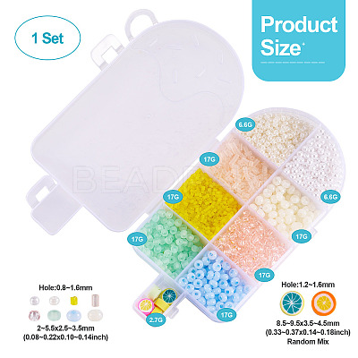 DIY 9 Style Glass & Resin & Polymer Clay Beads Jewelry Making Finding Kit DIY-TAC0027-05-1
