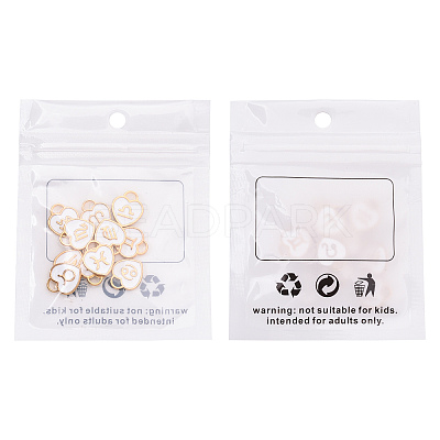 Light Gold Plated Alloy Enamel Pendants ENAM-R055-05A-1
