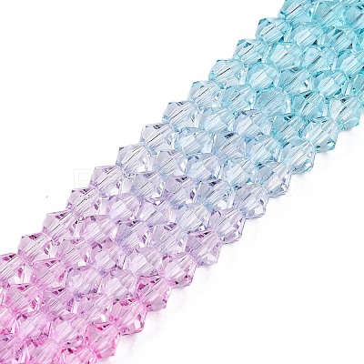 Gradient Color Baking Paint Glass Bead Strands X1-DGLA-A039-T6mm-A05-1