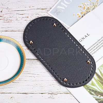 PU Leather Oval Long Bottom for Knitting Bag FIND-WH0032-01A-1