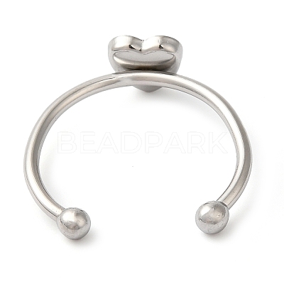 Non-Tarnish 304 Stainless Steel Open Cuff Ring Components STAS-I306-01P-1
