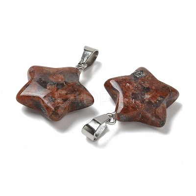Natural Red Sesame Jasper Pendants G-B127-12P-03-1