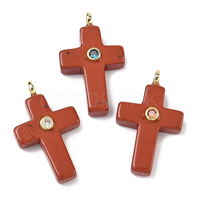 Natural Red Jasper Pendants G-B180-01G-04-1