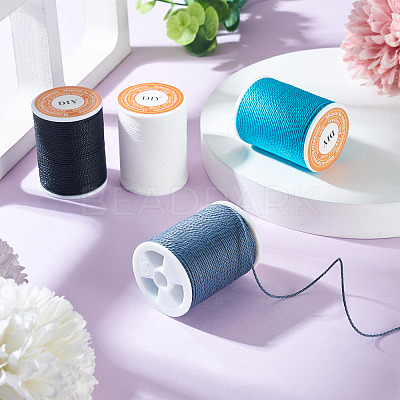 4 Rolls 4 Colors Round Waxed Polyester Cord YC-TA0001-21D-1