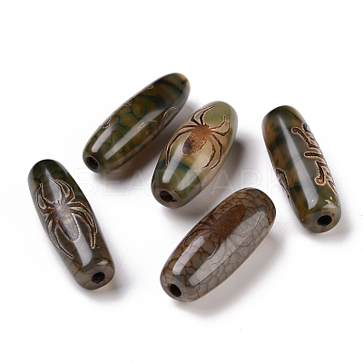 Tibetan Style dZi Beads TDZI-E004-34-1