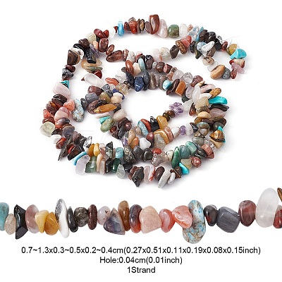 Natural & Synthetic Mixed Gemstone Beads Strands G-YW0001-47-1
