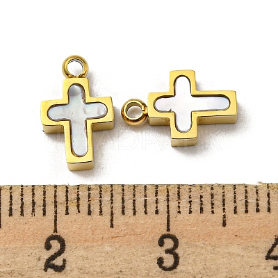 304 Stainless Steel Shell Charms STAS-L022-014G-1