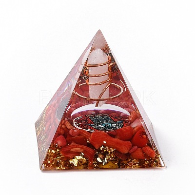 Resin Orgonite Pyramid Home Display Decorations LS-G-PW0004-56A-02-1