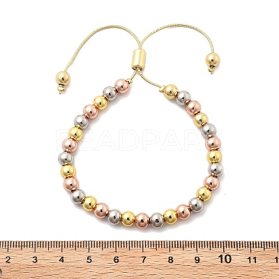 Long-Lasting Plated Brass Beads Slider Bracelets for Women BJEW-K268-03-1